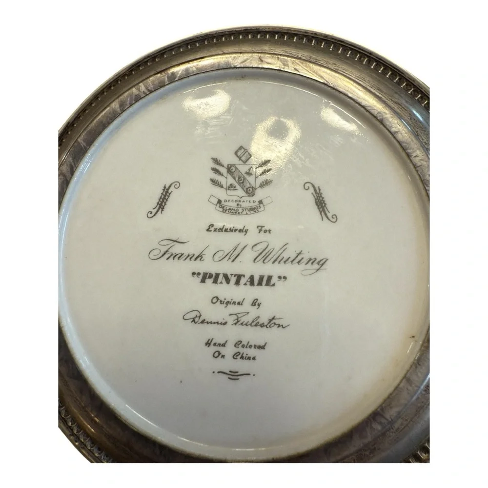Vintage Frank M Whiting Sterling Silver Delano Studios Duck Coaster